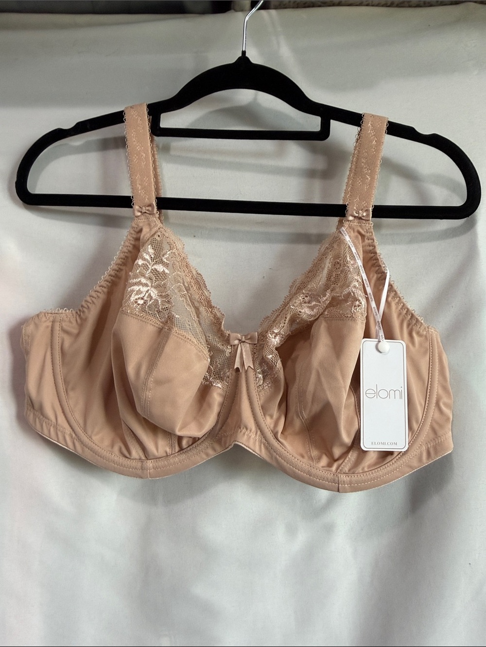 Elomi Beige Lace Underwire Support Bra